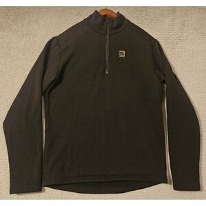 66 North Vik Zip Neck Sweater Men's Size Large Black Fleece Half Zip Pullover